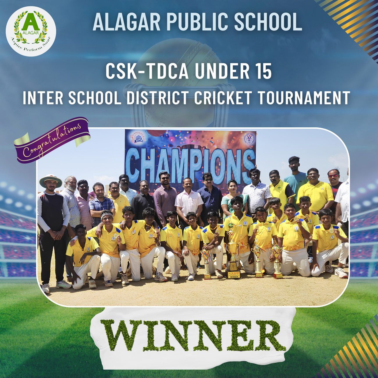 CSK-TDCA U-15 District Cricket Champions